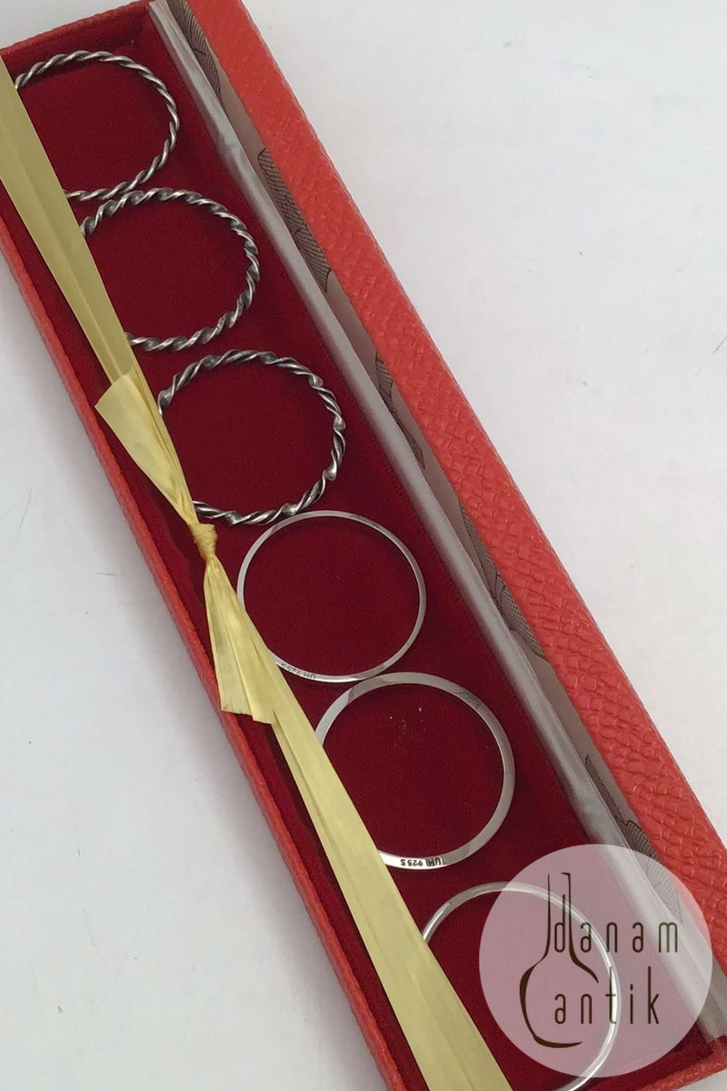 Uwe Helmuth Moltke Sterling Sølv Servietring Sæt (6)