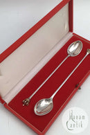 Dansk Krone DGS Sterling Sølv Cocktail Ske / Latte Ske / Is Ske (2)