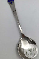 Dansk Sølv Fransk Lilje Marmelade ske (Blå Emalje)