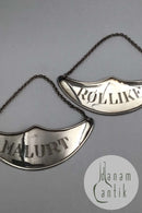 Danish Silver Bottle Signs (2) Wormwood / Yarrow