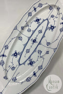 Royal Copenhagen Musselmalet Riflet Stort aflangt Fiskefad No. 105