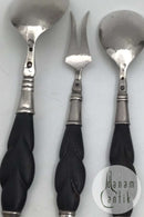 Danish Silver / Wood Serving Set (2+1) (1923)