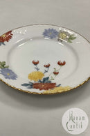 Royal Copenhagen Stel No 93 Hvid Halvblonde m. Blomster og Guldkant Kagetallerken