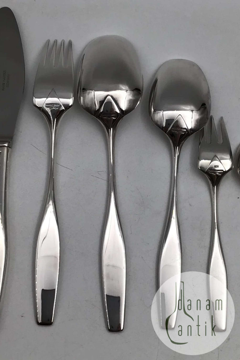 Hans Hansen Sterling Sølv Charlotte Bestiksæt 12 Personer (72 dele)