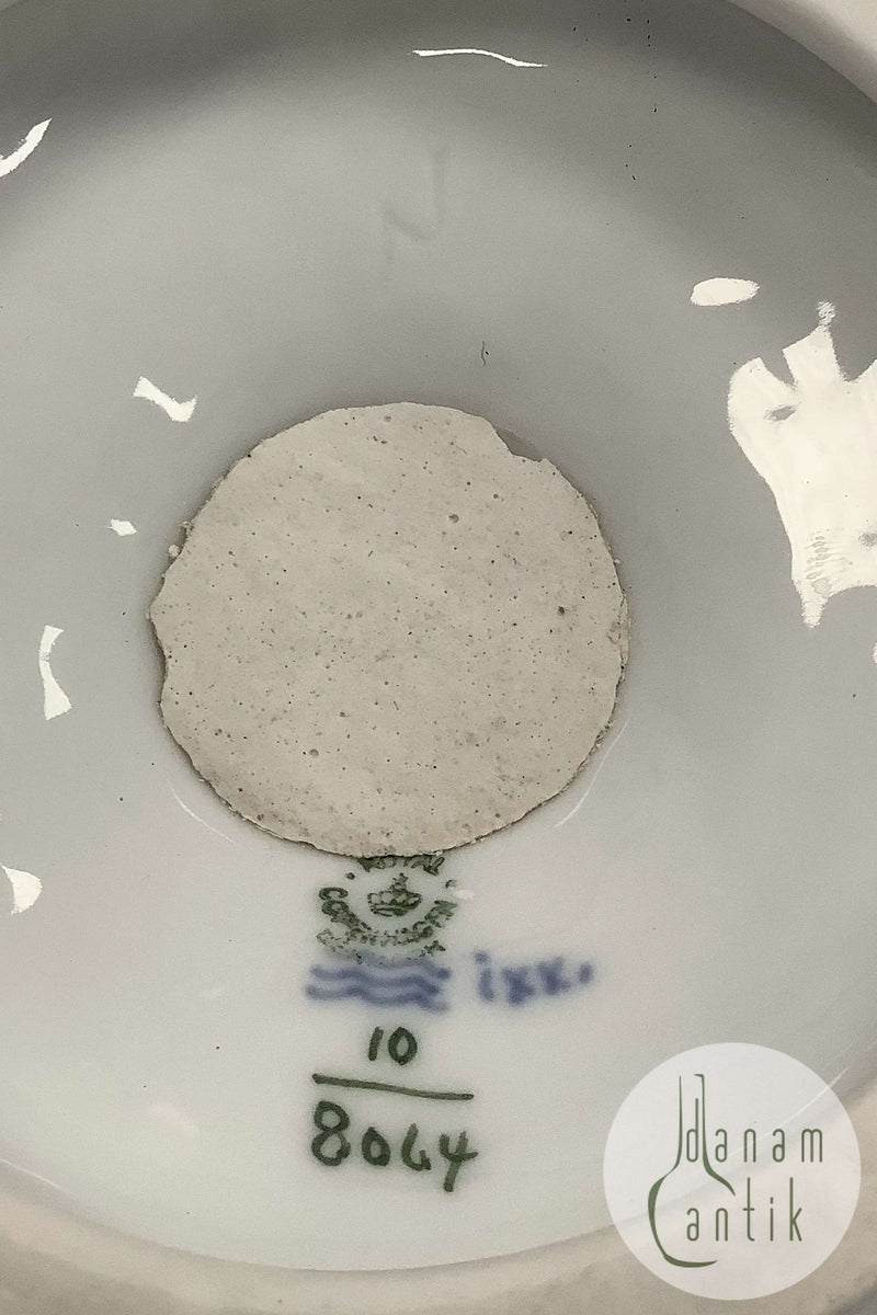 Royal Copenhagen Blå Blomst Flettet Skål på fod No 8064