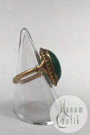 18K Guld Ring med Grøn Agat