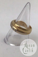 Tre tonet 18K Guld Ring med Brillanter (7 x 0,02)