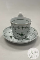 Royal Copenhagen Grøn Musselmalet Riflet Højhankskop No. 093 / 094