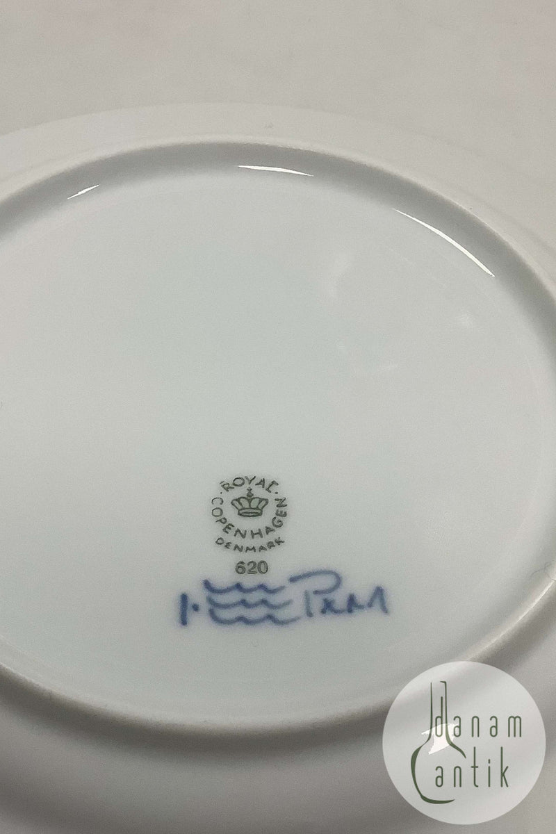 Royal Copenhagen Grøn Riflet Musselmalet Frokosttallerken No. 620