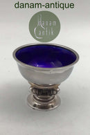 Georg Jensen Sterling Sølv Konge Saltkar No. 741 (Blå emalje)