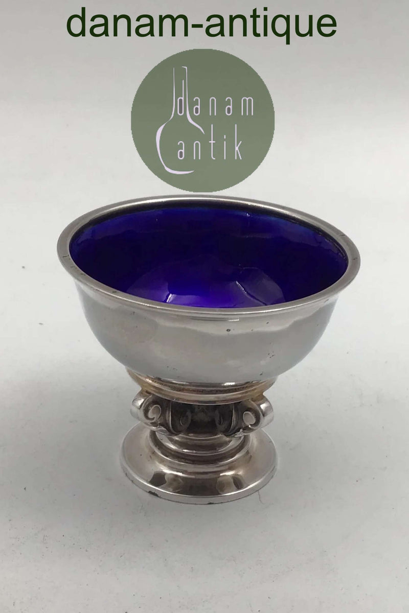 Georg Jensen Sterling Sølv Konge Saltkar No. 741 (Blå emalje)