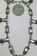 Georg Jensen 826 Sølv Halskæde No. 6 (Grøn Agat) (1909-1914)