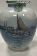 Bing og Grøndahl Art Nouveau unika vase med Kronborg og skib No. 354