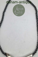 Georg Jensen / Hans Hansen Hæmatit Halskæde med Sterling Sølv Vedhæng