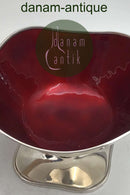 C. C. Hermann Sterling Sølv Skål på fod F52 (Rød Emalje)