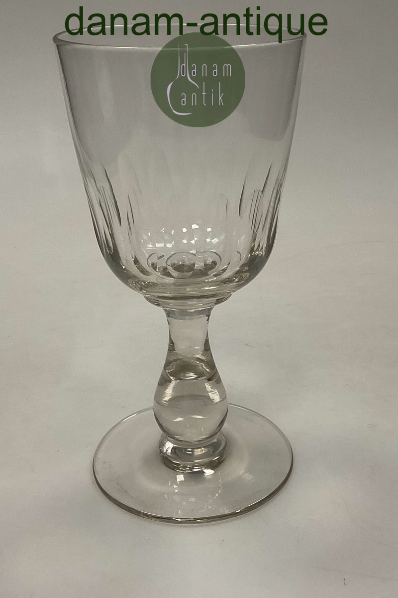 Holmegaard Edward Store Rødvinsglas Olivenslebet med Balusterstilk