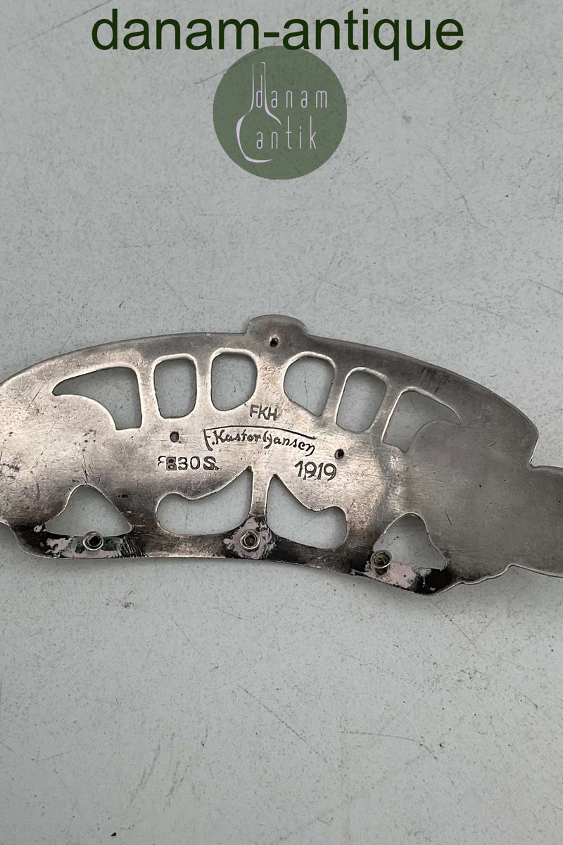 Frederik Kastor Hansen Sølv dekoration til hår kam fra 1919