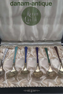 Egon Lauridsen (ELa) Sterling Sølv/Emalje Moccaskeer Forgyldt(6