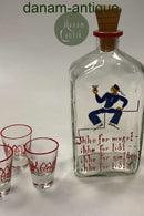 Holmegaard Jacob Bang Kantineflaske med 3 glas Sømand