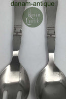 Georg Jensen Sterling Sølv / Stål Antik Salatsæt No. 133