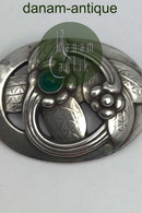 Georg Jensen Sterling Sølv Broche No. 13 (Grøn Agat)