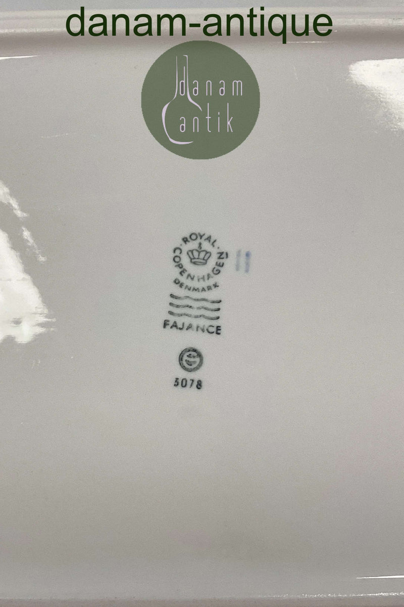 Royal Copenhagen Rødtop/Rødkant Rektangulært fad No. 3078