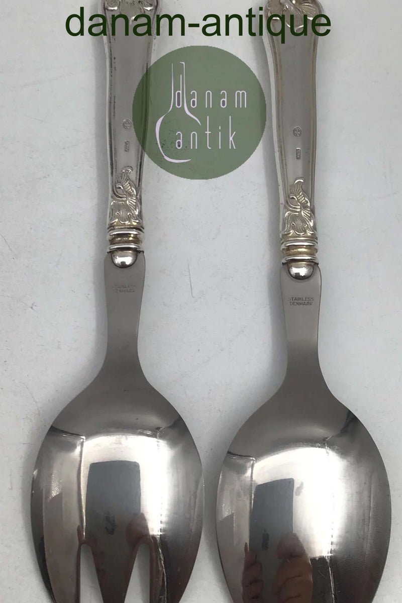 Cohr Sølv / Stål Saksisk Salatsæt