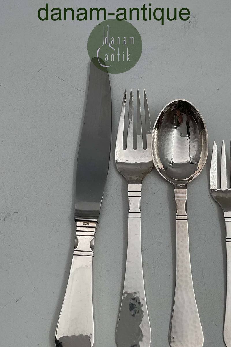 Georg Jensen Sterling Sølv Antik Bestiksæt til 8 personer 40 dele