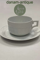 Royal Copenhagen Hvid Vifte Tekop med Underkop No. 84/11554