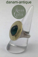 Hans Hansen Sterling Sølv / Guld Moderne Ring No. 51 (Cyan Aquamarin)