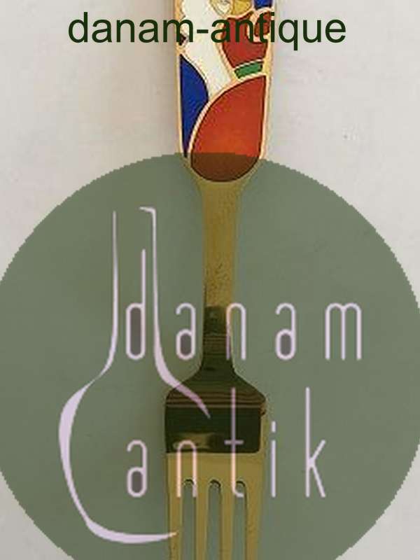 A. Michelsen 1989 Julegaffel Forgyldt Sterling Sølv med Emalje