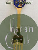 A. Michelsen 1985 Julegaffel Forgyldt Sterling Sølv med emalje