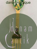 A. Michelsen 1980 Julegaffel Forgyldt Sterling Sølv med Emalje