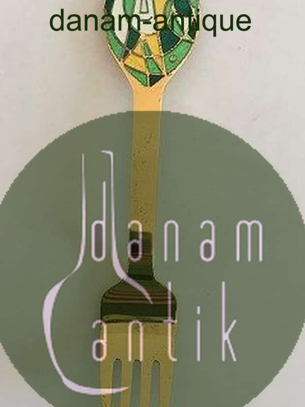 A. Michelsen 1980 Julegaffel Forgyldt Sterling Sølv med Emalje