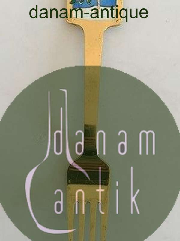 A. Michelsen 1977 Julegaffel Forgyldt Sterling Sølv med Emalje