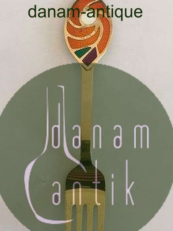 A. Michelsen 1971 Julegaffel Forgyldt Sterling Sølv med Emalje