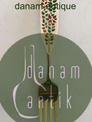 A. Michelsen 1955 Julegaffel Forgyldt Sterling Sølv med Emalje