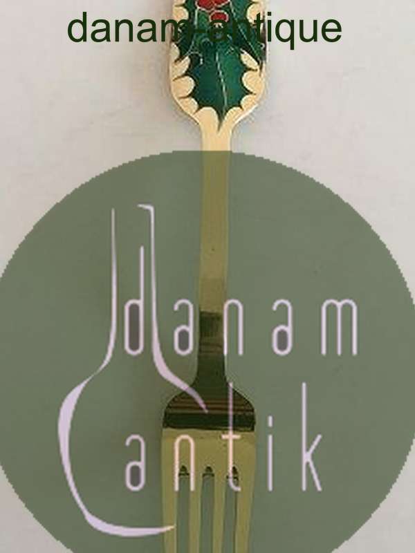 A. Michelsen 1946 Julegaffel  Forgyldt Sterling Sølv med Emalje