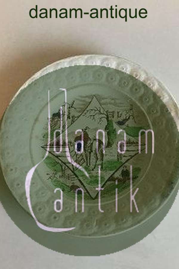 Gammelt Engelsk Staffordshire Tallerken med heste motiv.