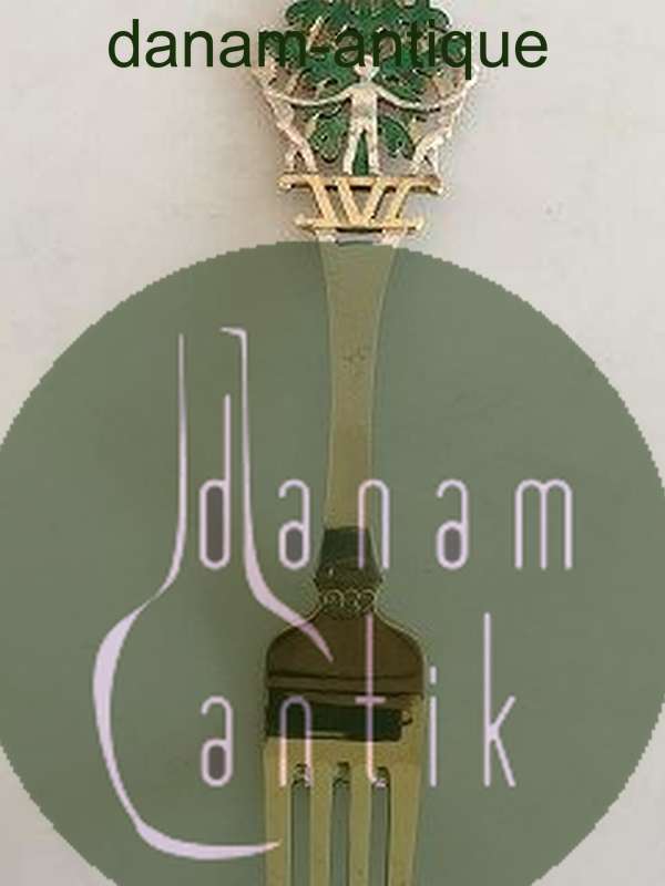 A. Michelsen 1932 Julegaffel Forgyldt Sterling Sølv med Emalje