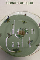 Herend Porcelain Hand-painted desert plate with insects, butterflies and flower.