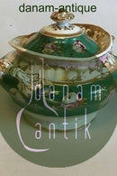 Engelsk Porcelæns sukkerskål med guld og blomster