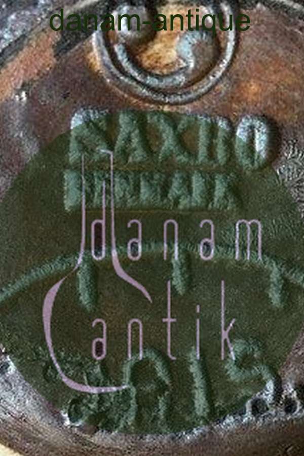 Saxbo Stentøjsvase/kande med grøn glasur