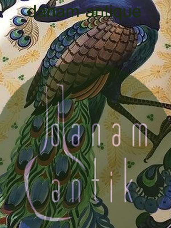 Aluminia Ovalt Fajance Fad med Påfugle Motiv No 736/632