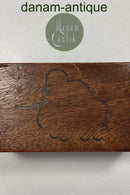 Anton Michelsen Sterling Sølv og træ Tændstikæske med mammut