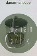 Holmegaard  Pharmacy Jar with lid with the text "MUMIA" from 1987