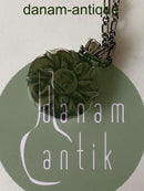 Georg Jensen Sterling Silber Halskette mit hellgrünem Stein.