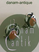 Georg Jensen Sterling Sølv 2006 Års Øreringe med Orange Månesten