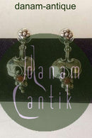 Georg Jensen Sterling Silber Jahr Ohrring von 1996 mit rotem Stein