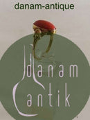 Georg Jensen 18K Gold Ring Nr. 243 mit korallenfarbenem Stein